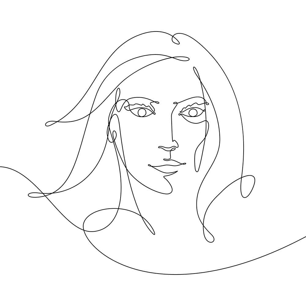 Портрет женщины тремя линиями